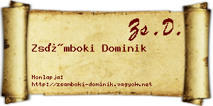 Zsámboki Dominik névjegykártya
