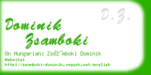 dominik zsamboki business card